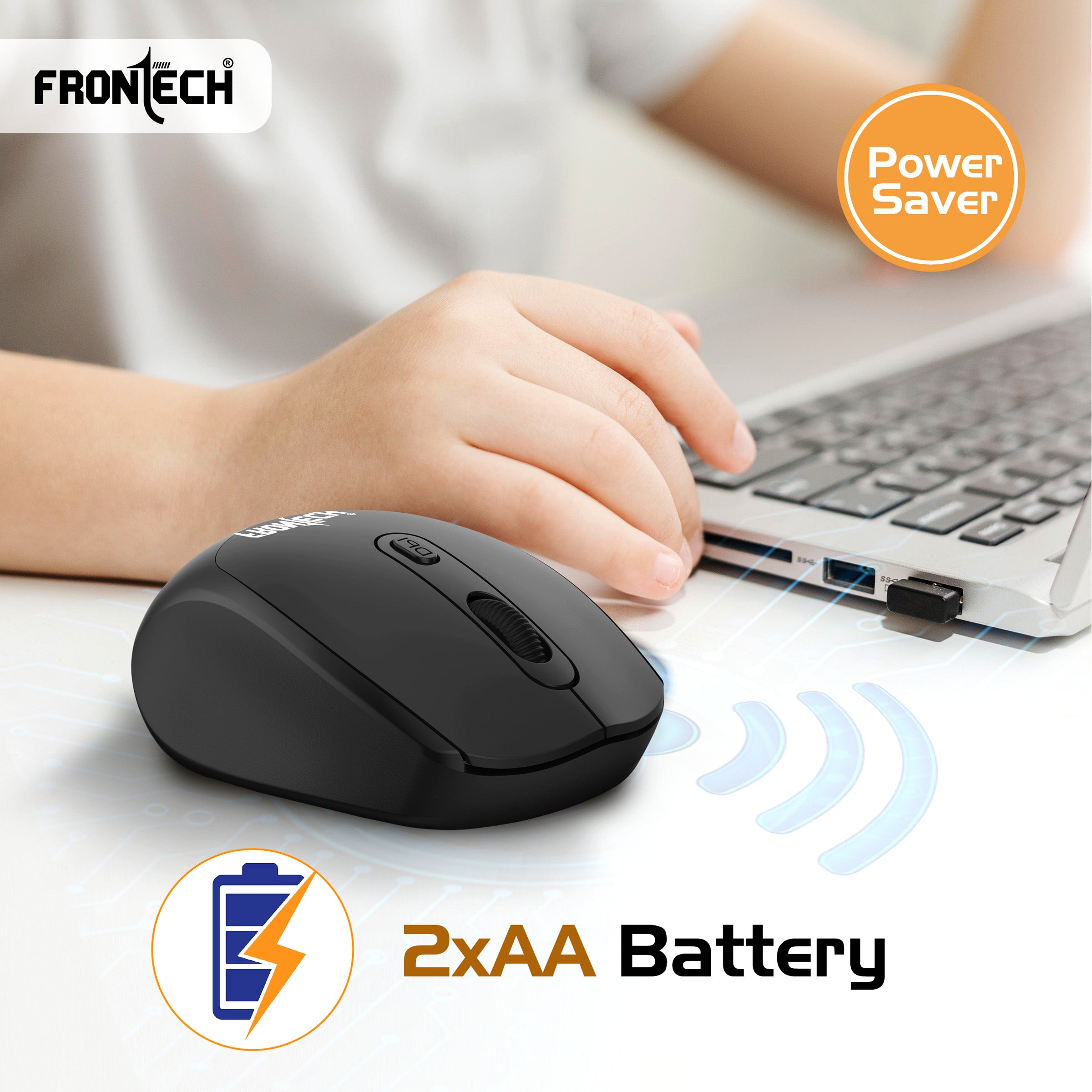 Frontech MS-0074 2.4GHz Wireless Optical Mouse | 1600 DPI | Ergonomic Design | USB Nano Receiver | Anti-Skid Roller | Compatible with Windows XP/Vista/7/8/10/11 Frontech MS-0074 2.4GHz Wireless Optical Mouse | 1600 DPI | Ergonomic Design | USB Nano Receiver | Anti-Skid Roller | Compatible with Windows XP/Vista/7/8/10/11